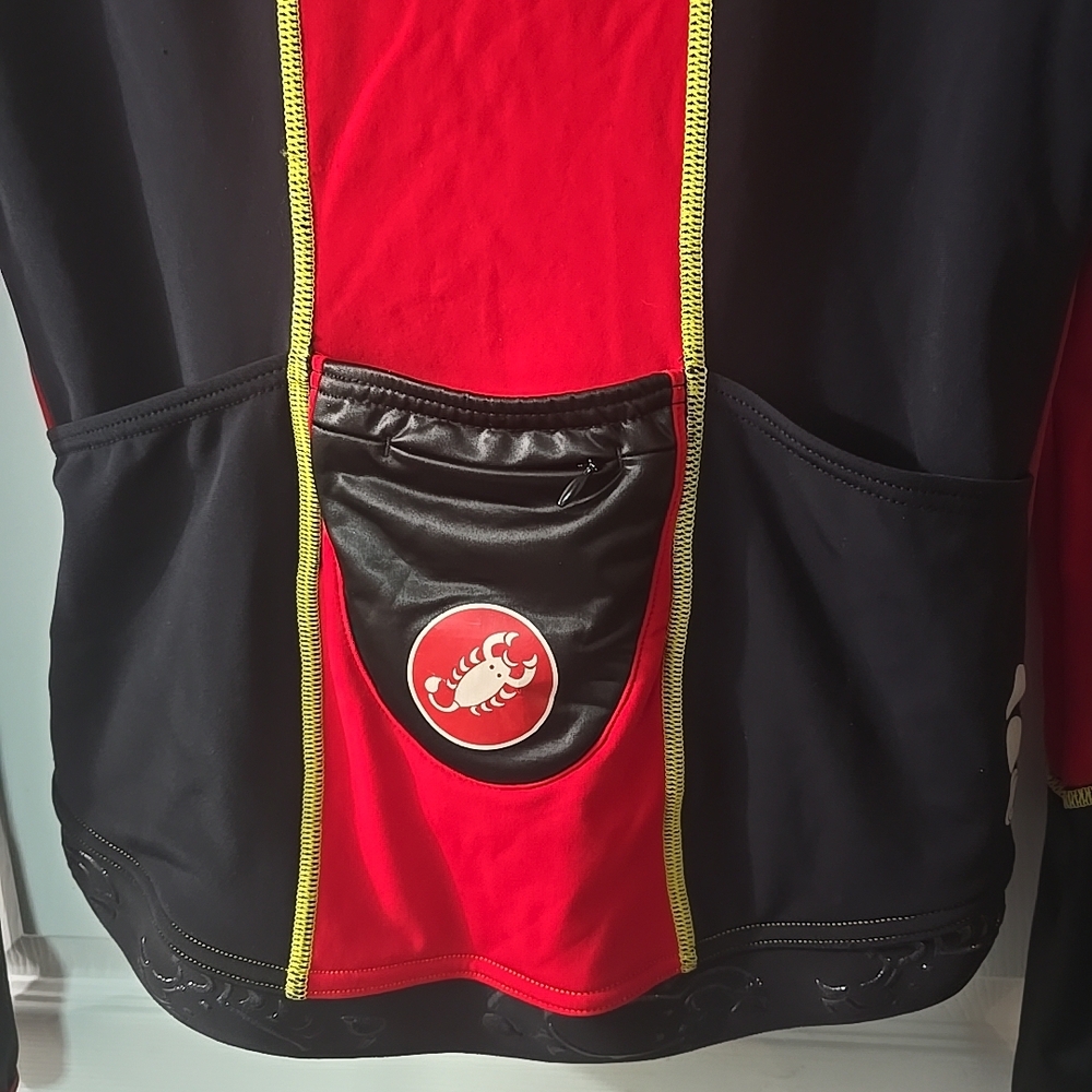 Castelli Cycle Cycling Red Black Jacket Men's size Large Made In USA - Picture 9 of 10
